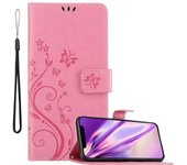 Funda Libro para Apple iPhone 11 PRO (XI PRO) en ROSA FLORAL ? Cubierta Proteccion en Dise?o de Flor con Cierre Magnetico, Funcion de Suporte e 3 Tarjeteros - Etui Case Cover Carcasa