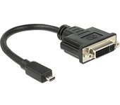 DeLOCK 65563 adaptador de cable de vídeo 0,2 m DVI-D Micro-HDMI Negro