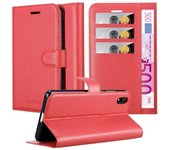 Funda Libro para Xiaomi RedMi 7A en ROJO CARMiN - Cubierta Proteccion con Cierre Magnetico, Tarjetero y Funcion de Suporte - Etui Case Cover Carcasa