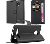 Funda Libro para Motorola MOTO Z2 FORCE en NEGRO FANTASMA - Cubierta Proteccion con Cierre Magnetico, Tarjetero y Funcion de Suporte - Etui Case Cover Carcasa