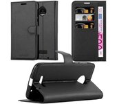 Funda Libro para Motorola MOTO Z FORCE en NEGRO FANTASMA - Cubierta Proteccion con Cierre Magnetico, Tarjetero y Funcion de Suporte - Etui Case Cover Carcasa