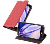Funda Libro para LG K10 2016 en ROJO MANZANA - Cubierta Proteccion con Cierre Magnetico, Tarjetero y Funcion de Suporte - Etui Case Cover Carcasa