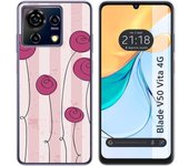 Funda Silicona Zte Blade V50 Vita 4G Flores Vintage