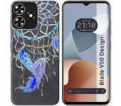Funda Transparente Zte Blade V50 Design 4G Plumas