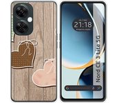 Funda Silicona Oneplus Nord CE 3 Lite 5G Corazones Madera