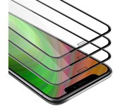 3x Pelicula Protectora para Apple iPhone XS MAX en TRANSPARENTE con NEGRO - Paquete de 3 Pantalla de Vidrio Templado Cobertura Completa (Tempered) Compatible 3D con Dureza 9H