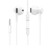 Auriculares Cable Jack 3.5mm Sonido Estéreo Mando Micrófono Blanco