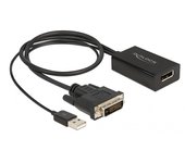 DeLOCK 63189 adaptador de cable de vídeo 0,5 m DVI DisplayPort Negro