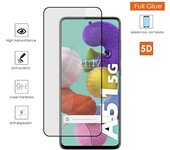 Protector Cristal Templado Completo 5D Full Glue Negro para Samsung Galaxy A51 5G Vidrio