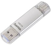 Memoria USB C-Laeta pulgadas pulgadas, USB-C USB 3.1/USB 3.0, 128 GB, 40 MB/s, plateada pulgadas