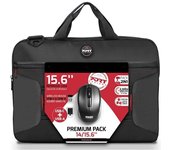 PAQUETE PREMIUM: Maletín para portátil de 15 + Ratón inalámbrico + Dungle USB y adaptador tipo C pulgadas