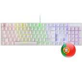 Mars Gaming MK422 Blanco Teclado Gaming RGB Switch Mecánico Azul Idioma Portugués