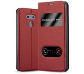 Funda Libro para LG G6 en ROJO AZRAFaN - Cubierta Proteccion con Cierre Magnetico, Funcion de Suporte y 2 Ventanas- Etui Case Cover Carcasa