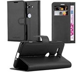 Funda Libro para Sony Xperia XZ2 Compact en NEGRO FANTASMA - Cubierta Proteccion con Cierre Magnetico, Tarjetero y Funcion de Suporte - Etui Case Cover Carcasa