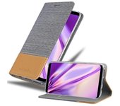 Funda Libro para Samsung Galaxy S8 en GRIS CLARO MARRoN - Cubierta Proteccion con Cierre Magnetico, Tarjetero y Funcion de Suporte - Etui Case Cover Carcasa