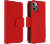 Funda de Piel Premium iPhone 11 Pro Max Tarjetero F. Soporte - Rojo