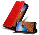 Funda Libro para Xiaomi RedMi 7A en ROJO MANZANA - Cubierta Proteccion con Cierre Magnetico, Tarjetero y Funcion de Suporte - Etui Case Cover Carcasa