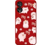 Funda Silicona Líquida Roja TCL 50 SE Cerdos