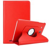 Funda Tableta para Samsung Galaxy Tab E (9.6 pulgadas pulgadas Zoll) SM-T561 / T560 in ROJO AMAPOLA ? Cubierta Proteccion en Estilo Libro SIN Auto Wake Up con Funcion de Suporte e Cierre Cinta Elastica
