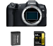 CANON EOS R8 Cuerpo de la cámara+batería Kingma 1040mAh ( LP-E17)+tarjeta de memoria Lexar Professional 64GB 1800x UHS-II SDXC