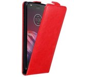 Funda para Motorola MOTO Z2 in ROJO MANZANA - Cubierta Proteccion Estilo Flip con Cierre Magnetico - Etui Case Cover Carcasa