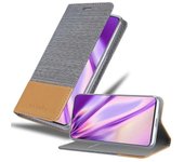 Funda Libro para Vivo X21S en GRIS CLARO MARRoN - Cubierta Proteccion con Cierre Magnetico, Tarjetero y Funcion de Suporte - Etui Case Cover Carcasa
