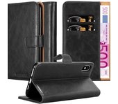 Funda Libro para Apple iPhone XS MAX en NEGRO GRAFITO - Cubierta Proteccion con Cierre Magnetico, Tarjetero y Funcion de Suporte - Etui Case Cover Carcasa