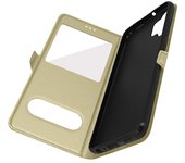 Funda Samsung Galaxy A32 4G Ventana Doble Soporte Vídeo Amarillo