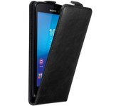 Funda para Sony Xperia M4 AQUA in NEGRO ANTRACITA - Cubierta Proteccion Estilo Flip con Cierre Magnetico - Etui Case Cover Carcasa
