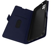Funda Samsung A12 Soporte de video Tarjetero Doble Lengüeta Azul