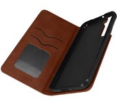 Funda Samsung Galaxy S22 Plus Tarjetero Soporte Vídeo Magnético Marrón