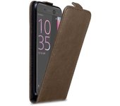 Funda para Sony Xperia XA in MARRoN CAFe - Cubierta Proteccion Estilo Flip con Cierre Magnetico - Etui Case Cover Carcasa