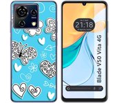 Funda Silicona Zte Blade V50 Vita 4G Mariposas