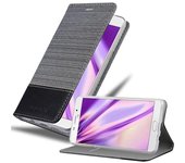 Funda Libro para Samsung Galaxy A9 2016 en GRIS NEGRO - Cubierta Proteccion con Cierre Magnetico, Tarjetero y Funcion de Suporte - Etui Case Cover Carcasa