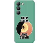 Funda Silicona Líquida Verde Vivo V40 SE 5G Hombre Escalada