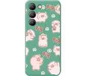 Funda Silicona Líquida Verde Vivo V40 SE 5G Cerdos