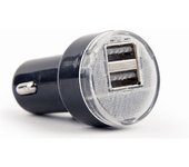 Gembird EG-U2C2A-CAR-02 cargador de dispositivo móvil Universal Negro Encendedor de cigarrillos Auto