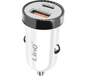 Cargador de mechero de coche 38 W Power Delivery + Carga rápida USB Blanco