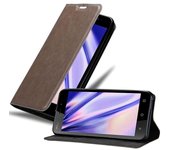 Funda Libro para WIKO FREDDY en MARRoN CAFe - Cubierta Proteccion con Cierre Magnetico, Tarjetero y Funcion de Suporte - Etui Case Cover Carcasa