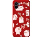 Funda Silicona Roja Xiaomi Redmi A2 Cerdos