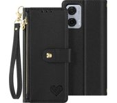 Funda con cierre para Motorola Edge 50 Fusion con compartimento Negro