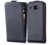 Funda para HTC DESIRE 601 in NEGRO DE CAVIAR - Cubierta Proteccion Estilo Flip de Cuero Sintetico Liso - Etui Case Cover Carcasa