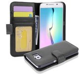 Funda Libro para Samsung Galaxy S6 en NEGRO oXIDO - Cubierta Proteccion con Cierre Magnetico e 3 Tarjeteros - Etui Case Cover Carcasa