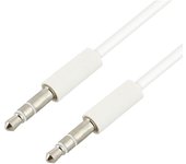 Cable Audio Auxiliar Doble Jack 3,5mm Macho Macho 1m - Blanco