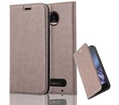 Funda Libro para Motorola MOTO Z2 en MARRoN CAFe - Cubierta Proteccion con Cierre Magnetico, Tarjetero y Funcion de Suporte - Etui Case Cover Carcasa