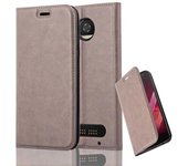 Funda Libro para Motorola MOTO Z2 PLAY en MARRoN CAFe - Cubierta Proteccion con Cierre Magnetico, Tarjetero y Funcion de Suporte - Etui Case Cover Carcasa