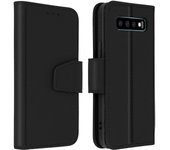 Funda de Piel Premium Samsung Galaxy S10 Plus Tarjetero F. Soporte - Negro