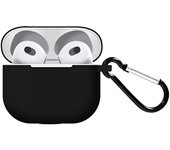 Estuche AirPods 3 Silicona Suave Resistente Efecto Mate Mosquetón Negro