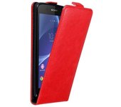 Funda para Sony Xperia Z3 in ROJO MANZANA - Cubierta Proteccion Estilo Flip con Cierre Magnetico - Etui Case Cover Carcasa