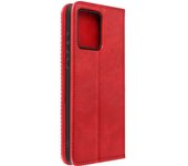 Funda para Motorola Moto G84 Tarjetero y Soporte Vídeo Diseño Costura Rojo